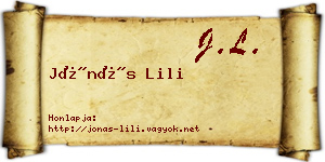 Jónás Lili névjegykártya