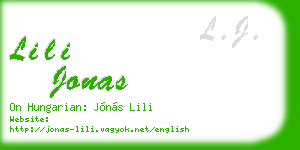 lili jonas business card