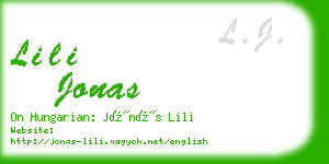 lili jonas business card